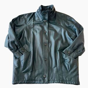 Pelle Dark Green Genuine Leather Jacket MEDIUM